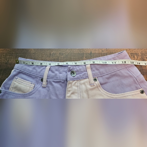 Hot Topic My Melody & Kuromi Pastel Color-Block Girls Denim Shorts Size 3 Jr NEW - Picture 9 of 10